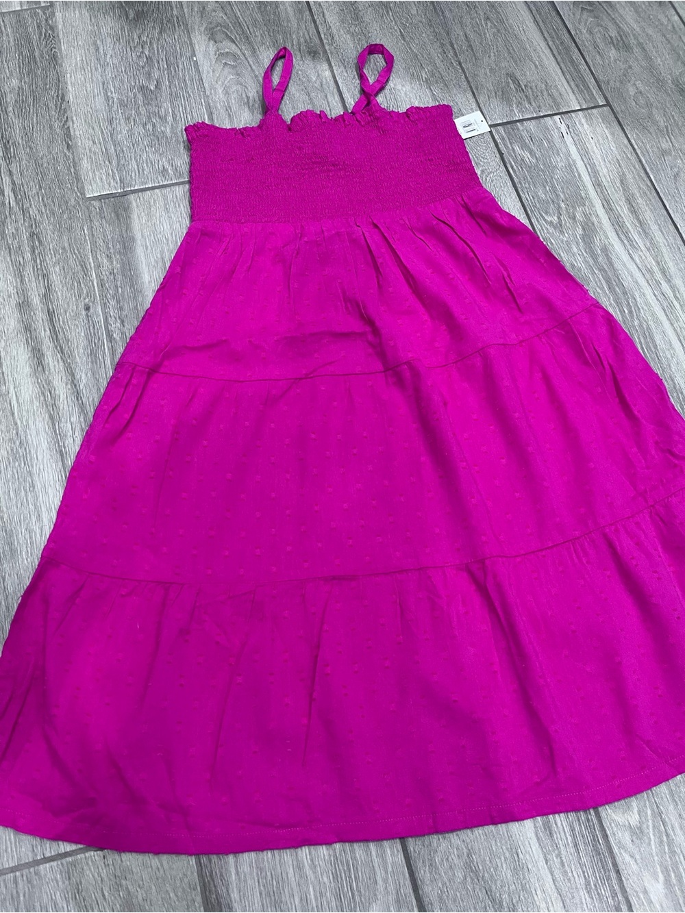 Old Navy Bright Fuchsia Smocked Dress
